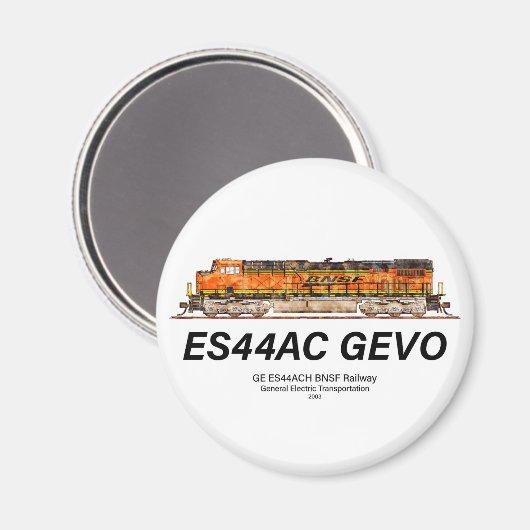GE ES44AC GEVO Lokomotive. Güterzug BNSF Magnet (Vorderseite/Rückseite)