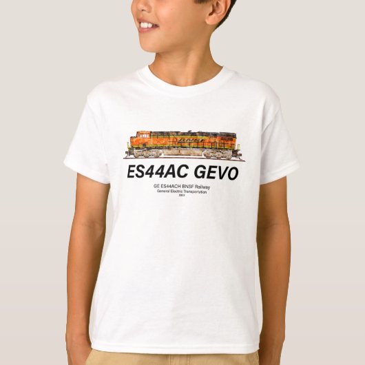 GE ES44AC GEVO Lokomotive. Güterzug BNSF T-Shirt (Vorderseite)