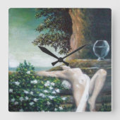 GEA, MYRTLE UND WASSER QUADRATISCHE WANDUHR (Vorderseite)