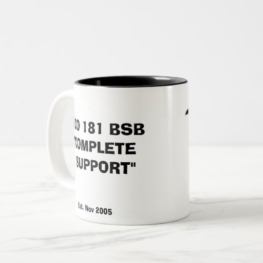 GEÄCHTET-TASSE OIF ZWEIFARBIGE TASSE (Vorderseite Links)