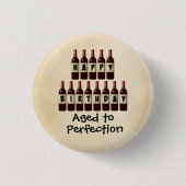 Gealtert zu Perfektions-Wein-Liebhaber-alles Gute Button (Vorderseite)