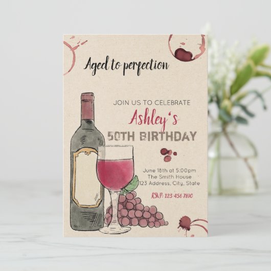 Gealtert zur Perfektionseinladung Einladung (Stehend Vorderseite)