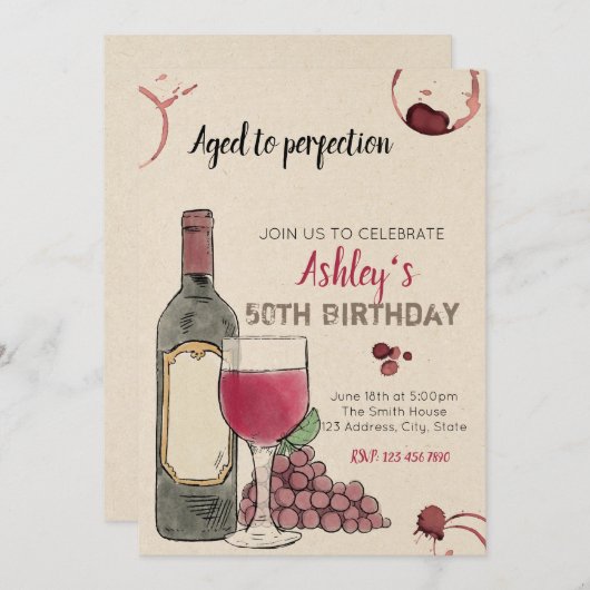 Gealtert zur Perfektionseinladung Einladung (Vorne/Hinten)