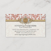 Gealterte beunruhigte Damast goldene Bling Visitenkarte (Rückseite)