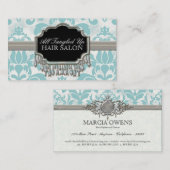 Gealterte beunruhigte Damast-Silber Bling Visitenkarte (Vorne/Hinten)