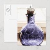 Gealterte blaue Flasche Postkarte (Vorne/Hinten)