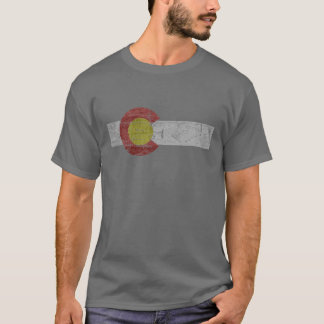 Gealterte Colorado-Flagge im Vintage-Stil, staatsp T-Shirt