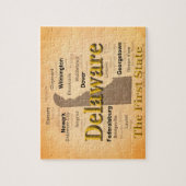 Gealterte Delaware-Staatsstolz-Karte Puzzle (Vertikal)
