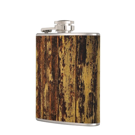 Gealterte hölzerne Flasche Flachmann (Links)