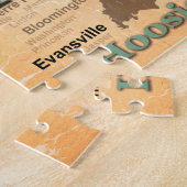 Gealterte Indiana-Staatsstolz-Karten-Silhouette Puzzle (Seite)