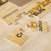 Gealterte Iowa-Staatsstolz-Karten-Silhouette Puzzle (Seite)