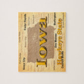 Gealterte Iowa-Staatsstolz-Karten-Silhouette Puzzle (Vertikal)
