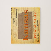 Gealterte Kansas-Staatsstolz-Karten-Silhouette Puzzle (Vertikal)