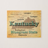 Gealterte Kentucky-Staatsstolz-Karten-Silhouette Puzzle (Horizontal)
