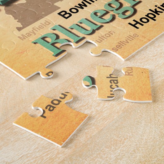 Gealterte Kentucky-Staatsstolz-Karten-Silhouette Puzzle (Seite)