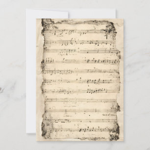 Gealterte Musiknoten Einladung Hintergrund   Vinta