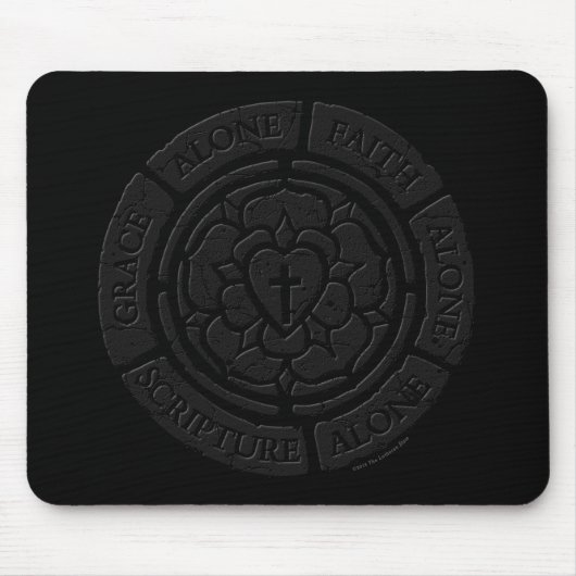 Gealterte Stein Lutherrose Mousepad (Vorne)