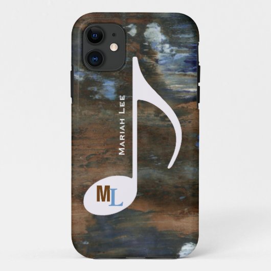 Gealterte Textur nach Musiknote Case-Mate iPhone Hülle (Rückseite)