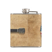 Gealterte und getragene Flagge-Akustikgitarre Flachmann (Rückseite)