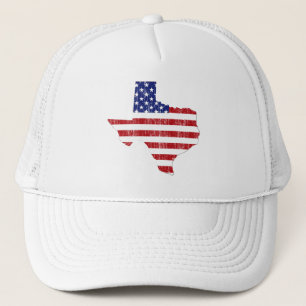 GEALTERTE US-FLAGGE TEXAS TRUCKERKAPPE