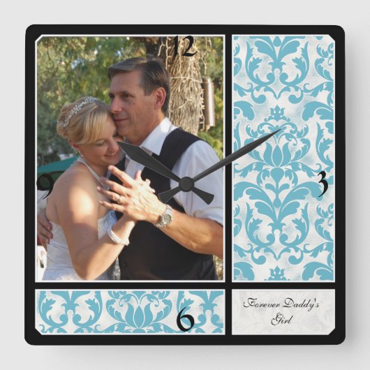 Gealterte Vintage Quadratische Wanduhr (Vorderseite)