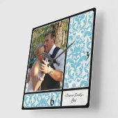 Gealterte Vintage Quadratische Wanduhr (Winkel)