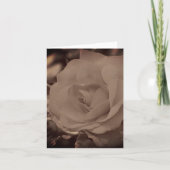 Gealterte Vintage-Sepia-Rosenblüten-Notiz Karte (Vorderseite)