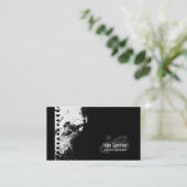 Gealterte weiße Foto-Film-Fotograf-Schwarz-Karte Visitenkarte (Stehend Vorderseite)