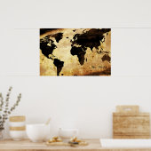 gealterte Weltkarte Poster (Küche)