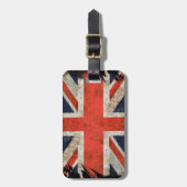 Gealterte zerrissene Union Jack Gepäckanhänger (Vorderseite vertikal)