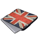 Gealterte zerrissene Union Jack Laptopschutzhülle (Vorne Knopf)