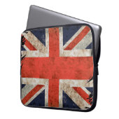 Gealterte zerrissene Union Jack Laptopschutzhülle (Vorderseite Links)