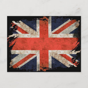 Gealterte zerrissene Union Jack Postkarte