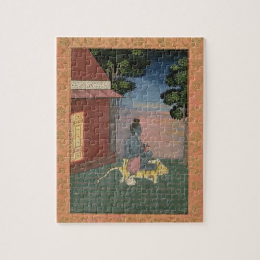 Gealterter Asket gesetzt auf einer Tigerhaut Puzzle (Vertikal)