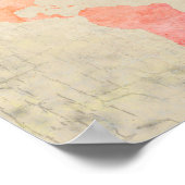 Gealtertes Aussehen Wasserfarbenweltkarte Poster (Ecke)