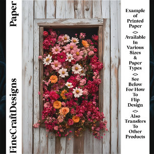 Gealtertes Holzfenster mit Blumen CL5 Scrapbook Pa
