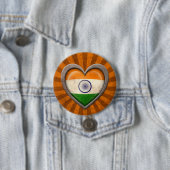 Gealtertes indisches Flaggen-Herz mit hellen Button (Beispiel)