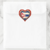 Gealtertes kubanisches Flaggen-Herz mit hellen Herz-Aufkleber (Tasche)