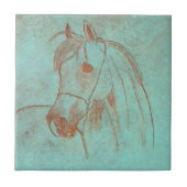 Gealtertes Kupfer graviertes Pferd Fliese (Vorderseite)