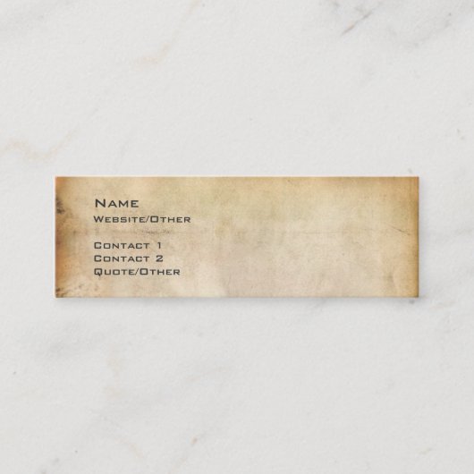 Gealtertes Papier Mini Visitenkarte (Vorderseite)
