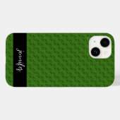 Geänderter Name Grünes Blumenmuster Case-Mate iPhone Hülle (Rückseite (Horizontal))