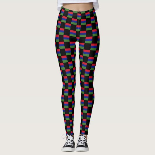 Geändertes Muster für Gambia-Flaggen Leggings (Vorderseite)
