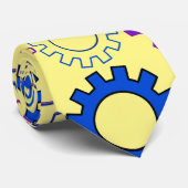 Gear02w x4 Muster der Getriebe L Gelb BG Krawatte (Gerollt)