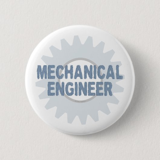 Gear Blue Gray für Maschinenbauer Button (Vorderseite)