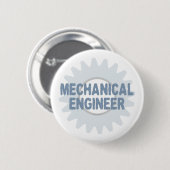 Gear Blue Gray für Maschinenbauer Button (Vorne & Hinten)