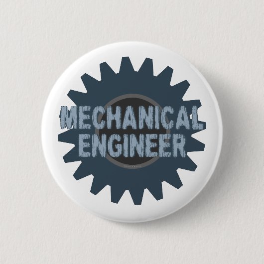 Gear Blue Gray für Maschinenbauer Button (Vorderseite)