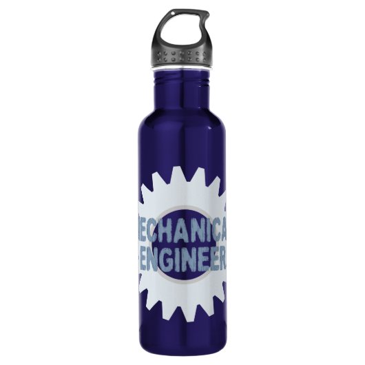 Gear Blue Gray für Maschinenbauer Edelstahlflasche (Vorderseite)