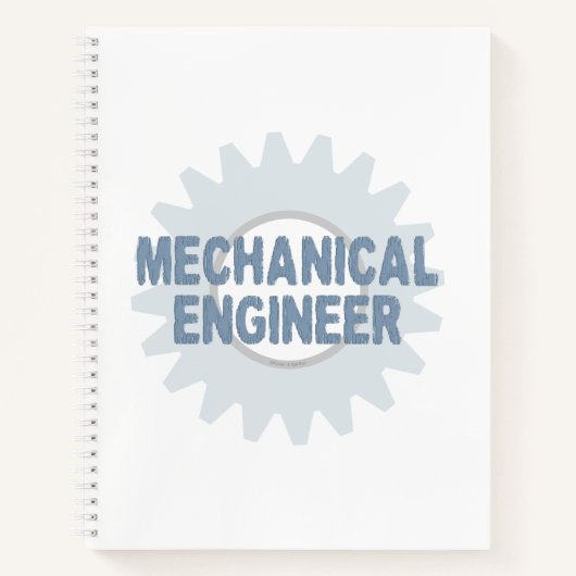 Gear Blue Gray Notebook für Maschinenbauer Notizblock (Vorderseite)