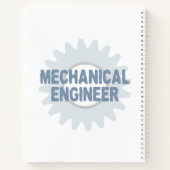 Gear Blue Gray Notebook für Maschinenbauer Notizblock (Rückseite)