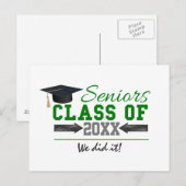 Gear für grüne und graue Abschlüsse Ankündigungspostkarte (Vorne/Hinten)